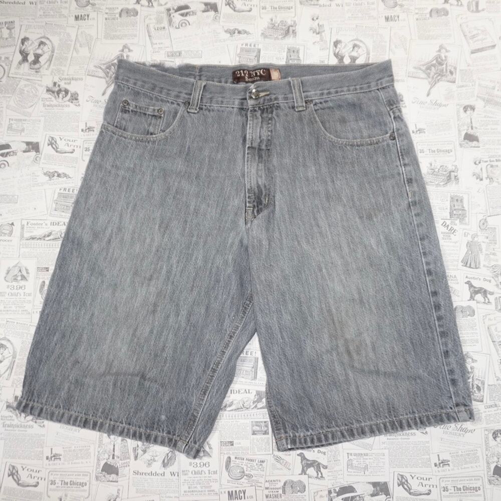 38 - Vintage / Y2K 212 NYC denim baggy 00s denim gray jorts